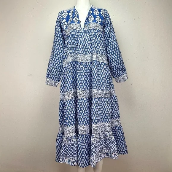 chinese dress ladies Rare Vintage Sultana by Adini India Block Print Bohemian Goddess Maxi   Motley Vintage